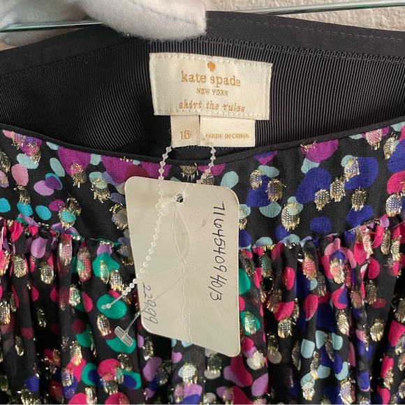 NWOT Kate Spade Metallic Multi Dot Silk Skirt - Picture 5 of 7